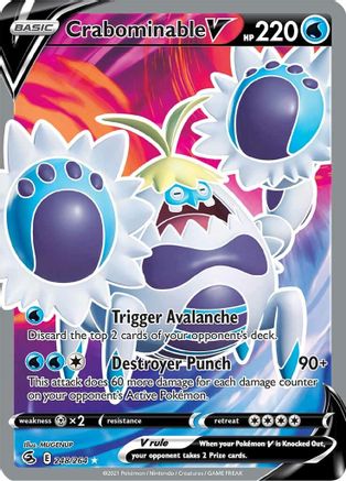 Crabominable V 248/264 - Fusion Strike Holofoil - Premium Pokemon Single from Nintendo - Just $0.74! Shop now at Game Crave Tournament Store