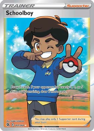 Schoolboy 261/264 - Fusion Strike Holofoil - Premium Pokemon Single from Nintendo - Just $0.89! Shop now at Game Crave Tournament Store