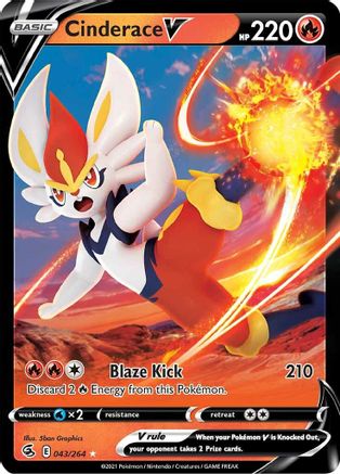 Cinderace V 43/264 - Fusion Strike Holofoil - Premium Pokemon Single from Nintendo - Just $0.50! Shop now at Game Crave Tournament Store