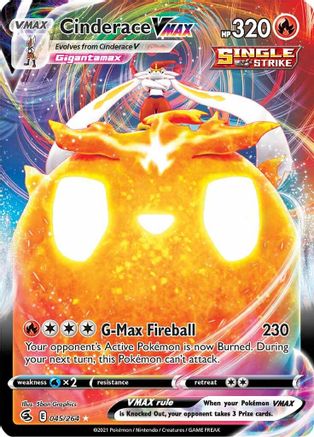 Cinderace VMAX 45/264 - Fusion Strike Holofoil - Premium Pokemon Single from Nintendo - Just $1.02! Shop now at Game Crave Tournament Store