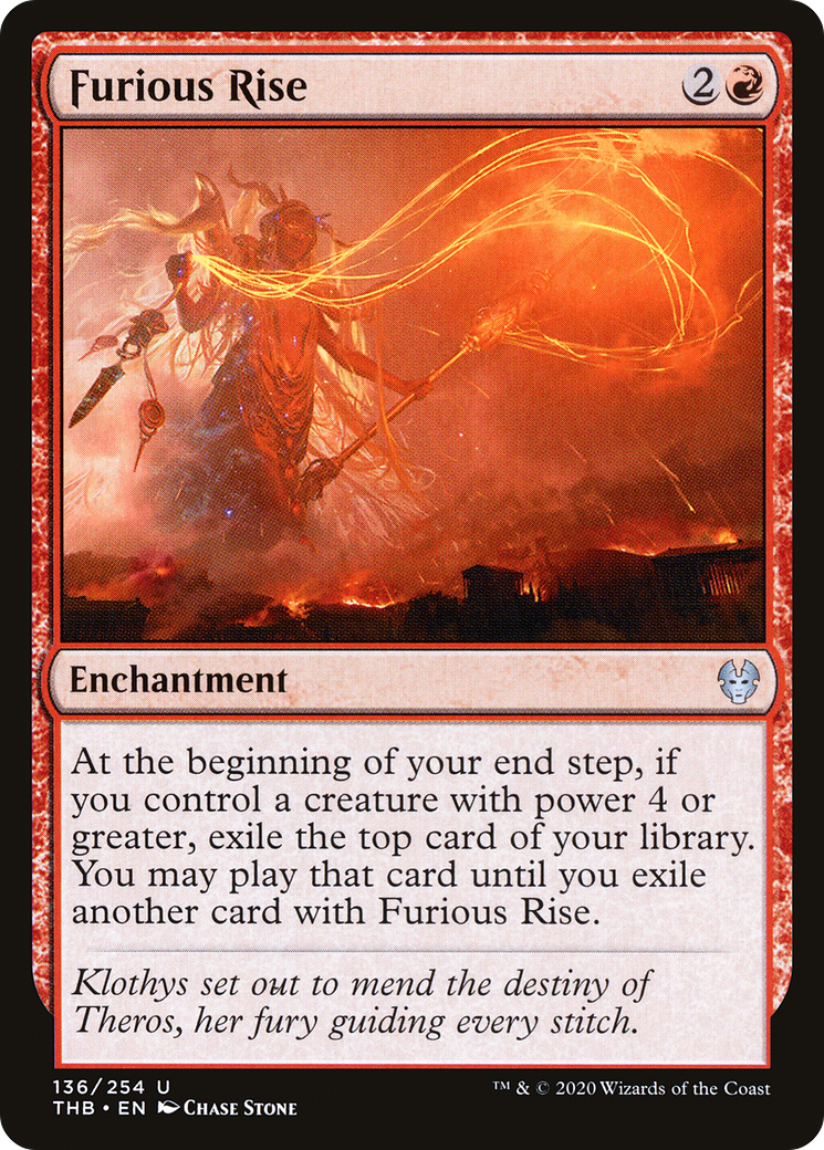 Furious Rise (THB-136) - Theros Beyond Death Foil - Premium MTG Single from Wizards of the Coast - Just $0.25! Shop now at Game Crave Tournament Store