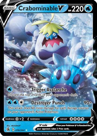 Crabominable V 76/264 - Fusion Strike Holofoil - Premium Pokemon Single from Nintendo - Just $0.51! Shop now at Game Crave Tournament Store