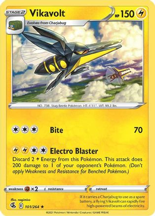 Vikavolt 101/264 - Fusion Strike - Premium Pokemon Single from Nintendo - Just $0.50! Shop now at Game Crave Tournament Store