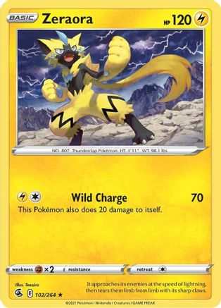 Zeraora 102/264 - Fusion Strike - Premium Pokemon Single from Nintendo - Just $0.50! Shop now at Game Crave Tournament Store