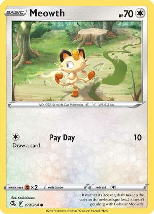 Meowth 199/264 - Fusion Strike - Premium Pokemon Single from Nintendo - Just $0.25! Shop now at Game Crave Tournament Store