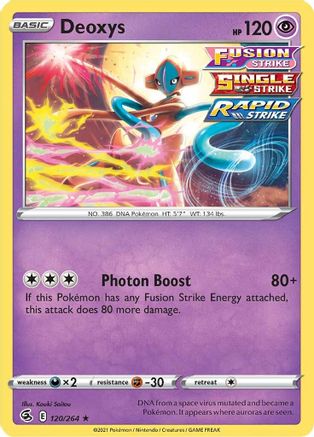 Deoxys 120/264 - Fusion Strike Holofoil - Premium Pokemon Single from Nintendo - Just $0.50! Shop now at Game Crave Tournament Store