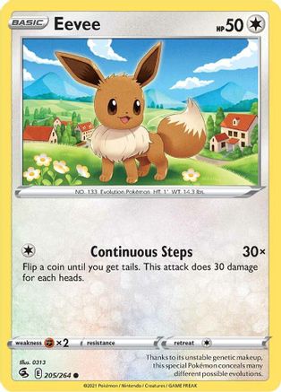 Eevee 205/264 - Fusion Strike - Premium Pokemon Single from Nintendo - Just $0.25! Shop now at Game Crave Tournament Store