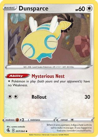 Dunsparce 207/264 - Fusion Strike - Premium Pokemon Single from Nintendo - Just $0.25! Shop now at Game Crave Tournament Store