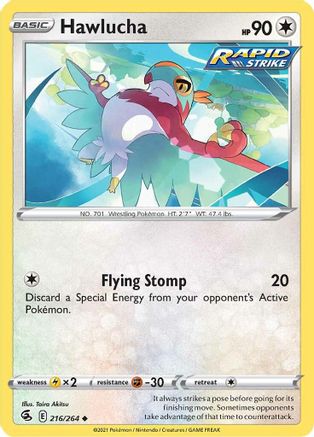 Hawlucha 216/264 - Fusion Strike - Premium Pokemon Single from Nintendo - Just $0.25! Shop now at Game Crave Tournament Store