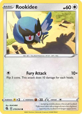 Rookidee 219/264 - Fusion Strike - Premium Pokemon Single from Nintendo - Just $0.25! Shop now at Game Crave Tournament Store