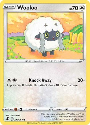 Wooloo 222/264 - Fusion Strike - Premium Pokemon Single from Nintendo - Just $0.25! Shop now at Game Crave Tournament Store