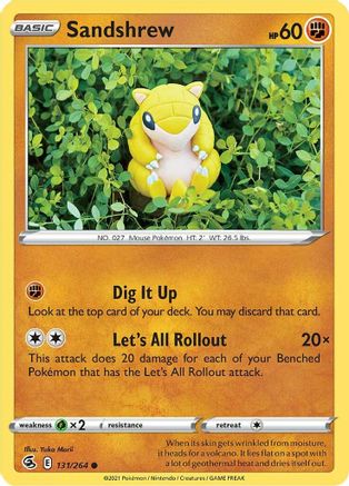 Sandshrew 131/264 - Fusion Strike - Premium Pokemon Single from Nintendo - Just $0.25! Shop now at Game Crave Tournament Store