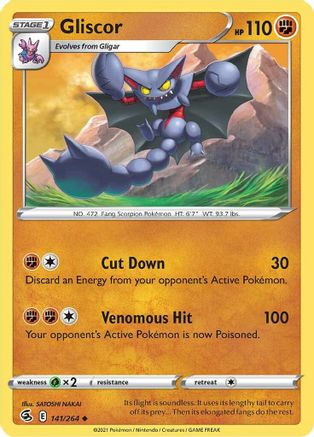 Gliscor 141/264 - Fusion Strike - Premium Pokemon Single from Nintendo - Just $0.25! Shop now at Game Crave Tournament Store