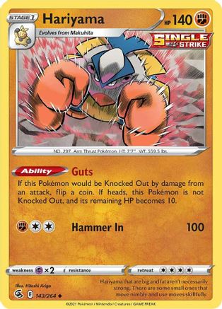 Hariyama 143/264 - Fusion Strike - Premium Pokemon Single from Nintendo - Just $0.25! Shop now at Game Crave Tournament Store