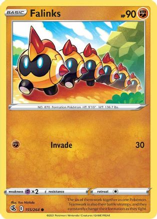 Falinks 155/264 - Fusion Strike - Premium Pokemon Single from Nintendo - Just $0.25! Shop now at Game Crave Tournament Store