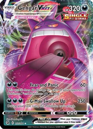 Gengar VMAX 157/264 - Fusion Strike Holofoil - Premium Pokemon Single from Nintendo - Just $9.11! Shop now at Game Crave Tournament Store