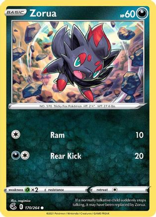 Zorua 170/264 - Fusion Strike - Premium Pokemon Single from Nintendo - Just $0.25! Shop now at Game Crave Tournament Store