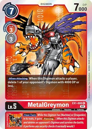 MetalGreymon (EX1-008) - Classic Collection Foil - Premium Digimon Single from Bandai - Just $0.25! Shop now at Game Crave Tournament Store