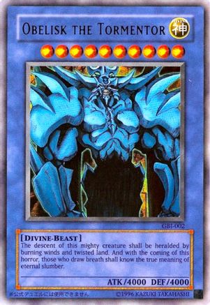 Obelisk the Tormentor (Ultra Rare) (GBI-002) - American God Cards Limited - Premium Yugioh Single from Konami - Just $19.07! Shop now at Game Crave Tournament Store