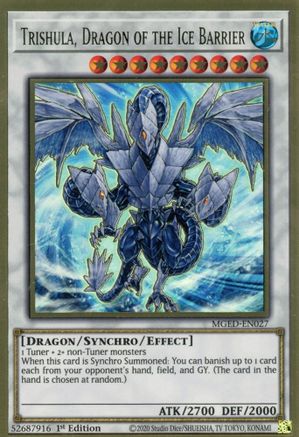 Trishula, Dragon of the Ice Barrier (MGED-EN027) - Maximum Gold: El Dorado 1st Edition - Premium Yugioh Single from Konami - Just $0.25! Shop now at Game Crave Tournament Store