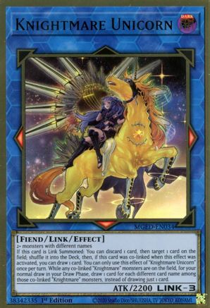 Knightmare Unicorn (Alternate Art) (MGED-EN034) - Maximum Gold: El Dorado 1st Edition - Premium Yugioh Single from Konami - Just $0.28! Shop now at Game Crave Tournament Store