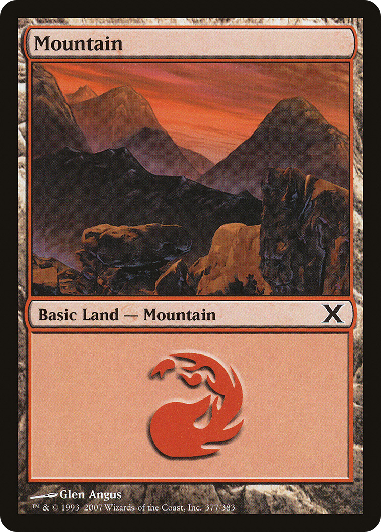Mountain (10E-377) - Tenth Edition - Premium MTG Single from Wizards of the Coast - Just $0.25! Shop now at Game Crave Tournament Store