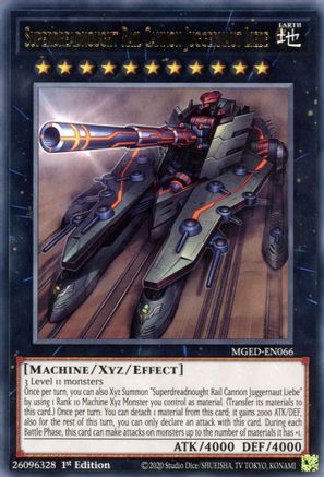 Superdreadnought Rail Cannon Juggernaut Liebe (MGED-EN066) - Maximum Gold: El Dorado 1st Edition - Premium Yugioh Single from Konami - Just $0.38! Shop now at Game Crave Tournament Store