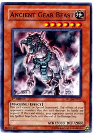 Ancient Gear Beast (SD10-EN013) - Structure Deck: Machine Re-Volt Unlimited - Premium Yugioh Single from Konami - Just $0.46! Shop now at Game Crave Tournament Store