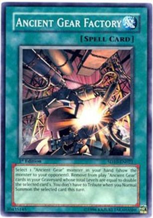 Ancient Gear Factory (SD10-EN021) - Structure Deck: Machine Re-Volt 1st Edition - Premium Yugioh Single from Konami - Just $0.25! Shop now at Game Crave Tournament Store