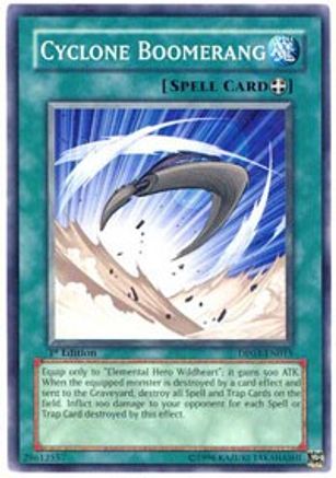 Cyclone Boomerang (DP03-EN015) - Duelist Pack 3: Jaden Yuki 2 Unlimited - Premium Yugioh Single from Konami - Just $0.25! Shop now at Game Crave Tournament Store