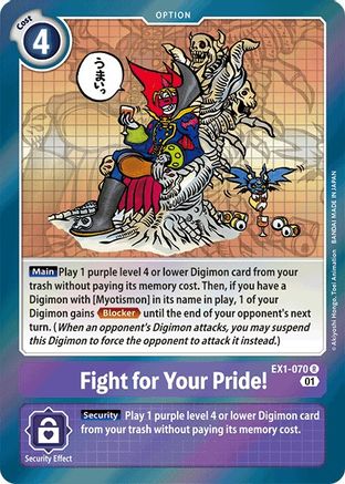 Fight for Your Pride! (EX1-070) - Classic Collection Foil - Premium Digimon Single from Bandai - Just $0.08! Shop now at Game Crave Tournament Store