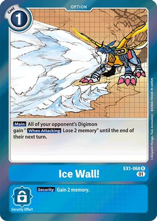 Ice Wall! (EX1-068) - Classic Collection Foil - Premium Digimon Single from Bandai - Just $0.40! Shop now at Game Crave Tournament Store