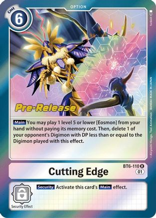 Cutting Edge (BT6-110) - Double Diamond Pre-Release Cards - Premium Digimon Single from Bandai - Just $3.42! Shop now at Game Crave Tournament Store