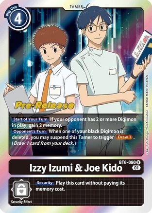 Izzy Izumi & Joe Kido (BT6-090) - Double Diamond Pre-Release Cards Foil - Premium Digimon Single from Bandai - Just $0.44! Shop now at Game Crave Tournament Store