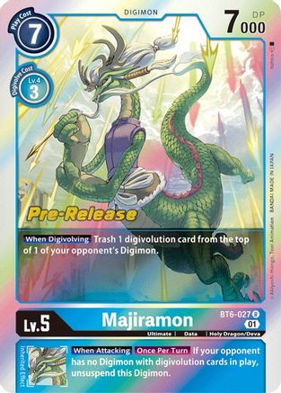 Majiramon (BT6-027) - Double Diamond Pre-Release Cards Foil - Premium Digimon Single from Bandai - Just $0.95! Shop now at Game Crave Tournament Store