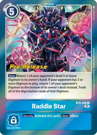 Raddle Star (BT6-098) - Double Diamond Pre-Release Cards Foil - Premium Digimon Single from Bandai - Just $0.25! Shop now at Game Crave Tournament Store