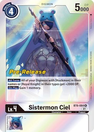 Sistermon Ciel (BT6-084) - Double Diamond Pre-Release Cards Foil - Premium Digimon Single from Bandai - Just $0.48! Shop now at Game Crave Tournament Store