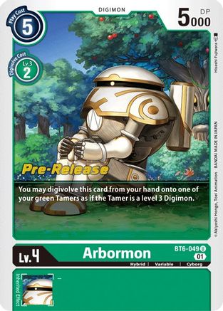 Arbormon (BT6-049) - Double Diamond Pre-Release Cards Foil - Premium Digimon Single from Bandai - Just $0.68! Shop now at Game Crave Tournament Store