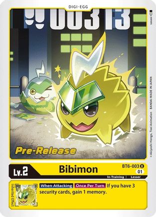Bibimon (BT6-003) - Double Diamond Pre-Release Cards - Premium Digimon Single from Bandai - Just $0.28! Shop now at Game Crave Tournament Store