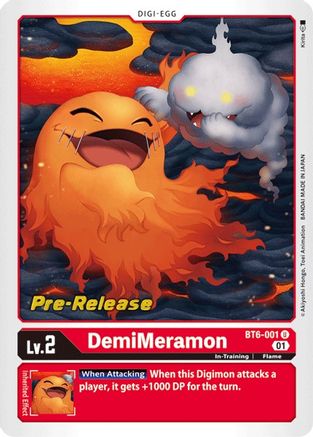 DemiMeramon (BT6-001) - Double Diamond Pre-Release Cards - Premium Digimon Single from Bandai - Just $0.08! Shop now at Game Crave Tournament Store