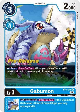 Gabumon (BT6-019) - Double Diamond Pre-Release Cards - Premium Digimon Single from Bandai - Just $1.73! Shop now at Game Crave Tournament Store