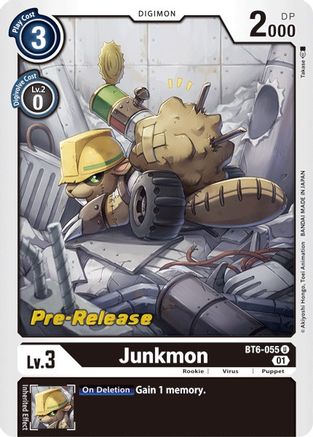 Junkmon (BT6-055) - Double Diamond Pre-Release Cards - Premium Digimon Single from Bandai - Just $0.64! Shop now at Game Crave Tournament Store