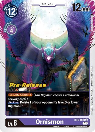 Ornismon (BT6-080) - Double Diamond Pre-Release Cards - Premium Digimon Single from Bandai - Just $0.14! Shop now at Game Crave Tournament Store