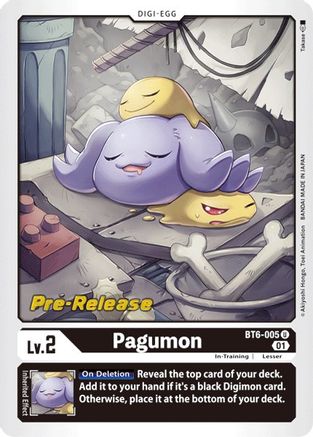 Pagumon (BT6-005) - Double Diamond Pre-Release Cards Foil - Premium Digimon Single from Bandai - Just $0.57! Shop now at Game Crave Tournament Store