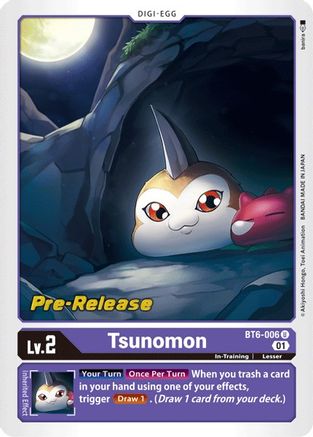 Tsunomon (BT6-006) - Double Diamond Pre-Release Cards Foil - Premium Digimon Single from Bandai - Just $3.56! Shop now at Game Crave Tournament Store