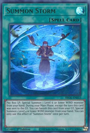 Summon Storm (BROL-EN015) - Brothers of Legend 1st Edition - Premium Yugioh Single from Konami - Just $0.25! Shop now at Game Crave Tournament Store
