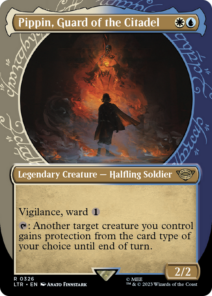 Pippin, Guard of the Citadel (LTR-326) - The Lord of the Rings: Tales of Middle-earth: (Showcase) (Borderless) - Premium MTG Single from Wizards of the Coast - Just $0.08! Shop now at Game Crave Tournament Store