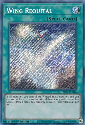 Wing Requital (BROL-EN016) - Brothers of Legend 1st Edition - Premium Yugioh Single from Konami - Just $0.33! Shop now at Game Crave Tournament Store
