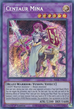 Centaur Mina (BROL-EN020) - Brothers of Legend 1st Edition - Premium Yugioh Single from Konami - Just $0.23! Shop now at Game Crave Tournament Store