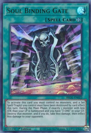 Soul Binding Gate (BROL-EN022) - Brothers of Legend 1st Edition - Premium Yugioh Single from Konami - Just $0.25! Shop now at Game Crave Tournament Store